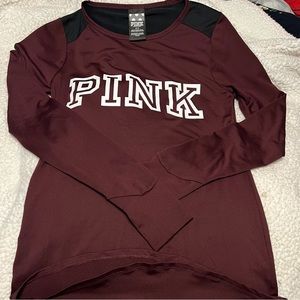 PINK Victoria’s Secret polyester Top w/ holes for thumbs and scoop bottom size S